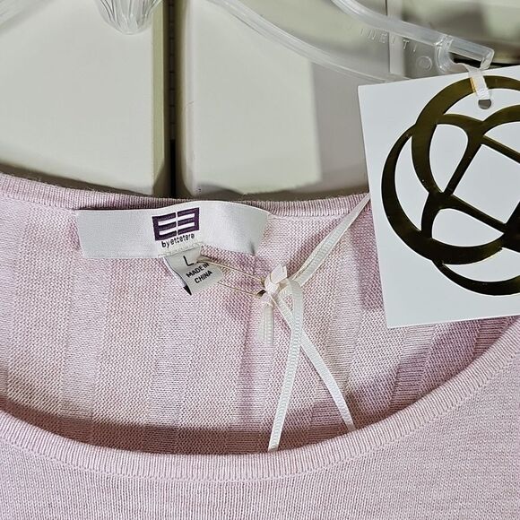 NWT Sweater Pink Long Sleeve Cashmere Blend Unique Back Style Size L - Picture 2 of 4
